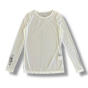 M·U Sports Tokyo Japan White Mesh Long Sleeve Shirt Women’s Size 38 S Golf Top